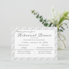 Invitación Monogramada de White Lace