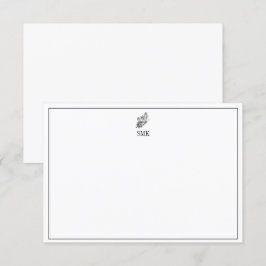 Invitación Monogramado de mariposa negra y blanca