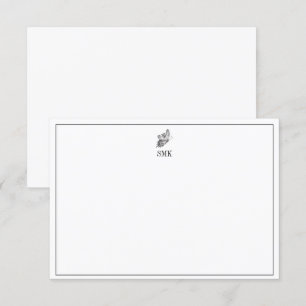 Invitación Monogramado de mariposa negra y blanca