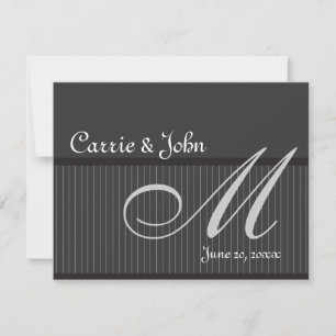 Invitación Monogramas de Pinstripe