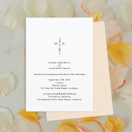 Invitación Monogrammed Hand Lettered Christian Cross Boda