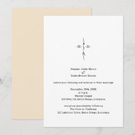 Invitación Monogrammed Hand Lettered Christian Cross Boda