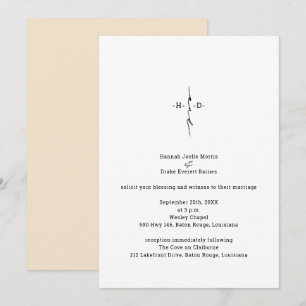 Invitación Monogrammed Hand Lettered Christian Cross Boda