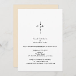 Invitación Monogrammed Hand Lettered Christian Cross Boda