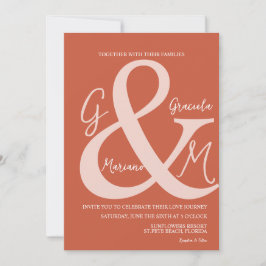 Invitación Monogramo Ampersand Terracotta Brown Boda