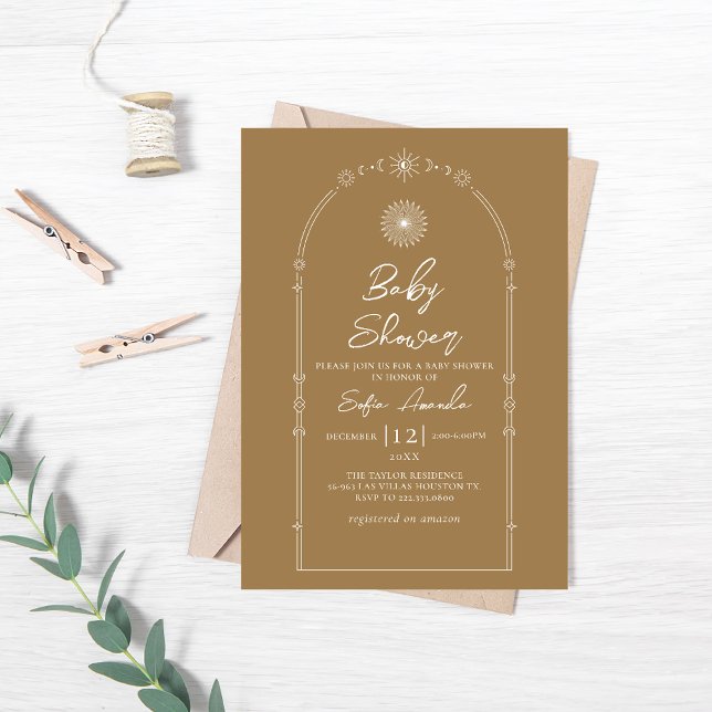 Invitación Monoline Mandala Baby Shower minimalista (Subido por el creador)