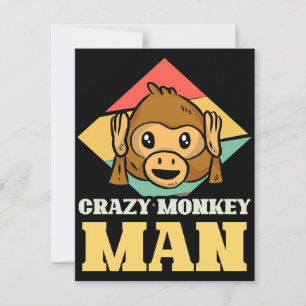 Invitación Monos machos Locos Monos   Guay Monkey Design Canv