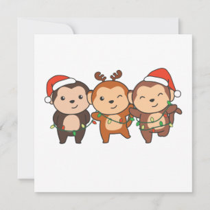 Invitación Monos Navidad Navidad Animales Monos Lindos En