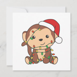 Invitación Monos Navidades de monos Animales de Invierno Mono