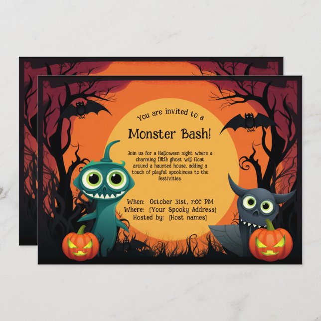 Invitación ¡👻 Monster Bash! (Anverso / Reverso)