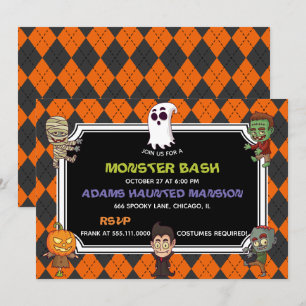 Invitación Monster Bash Halloween Party