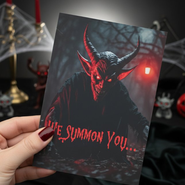 Invitación Monster Bash Red Eyed Crawling Devil Halloween (Subido por el creador)