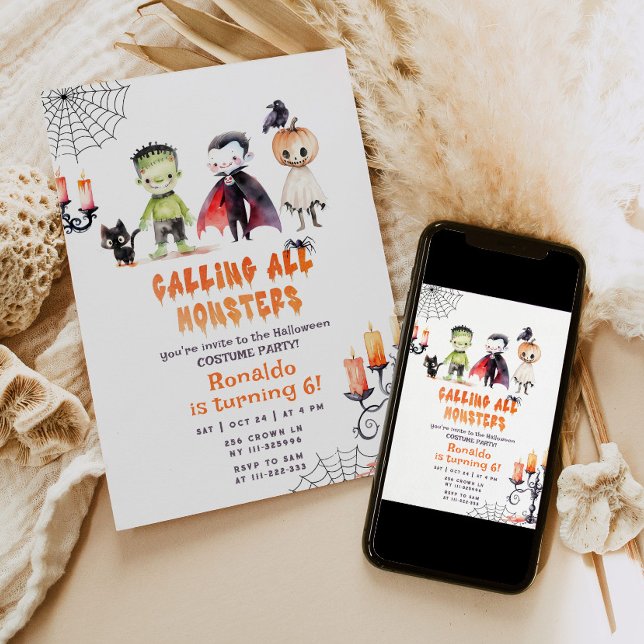 Invitación Monster Halloween Disstume fiesta cumpleaños (Subido por el creador)