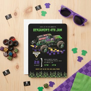Invitación Monster Jam - Cumpleaños de Grave Digger