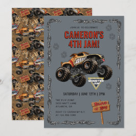 Invitación Monster Jam - Cumpleaños de Monster Mutt