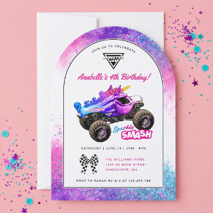 Invitación Monster Jam - Cumpleaños de Sparkle Smash
