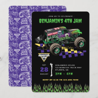 Invitación Monster Jam - Grave Digger Birthday