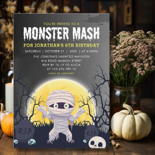Invitación Monster Mash Kids Birthday Party Halloween