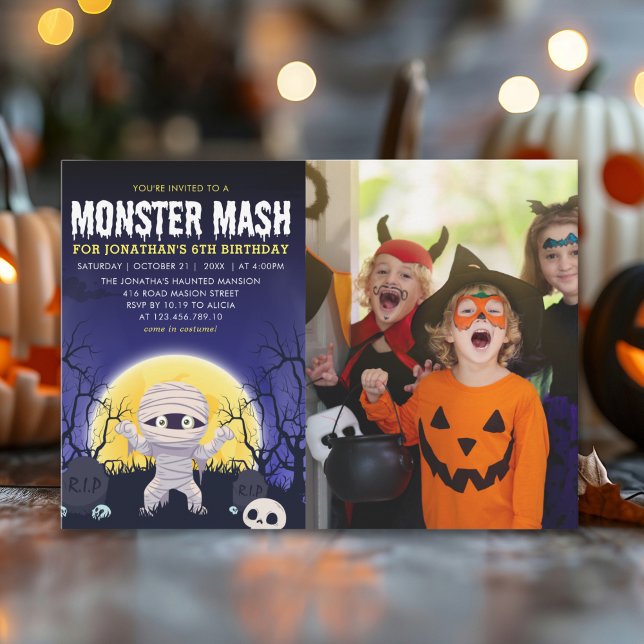 Invitación Monster Mash Kids Birthday Party Halloween (Subido por el creador)