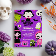 Monster Mash Purple Kids Halloween Fiesta de cumpl
