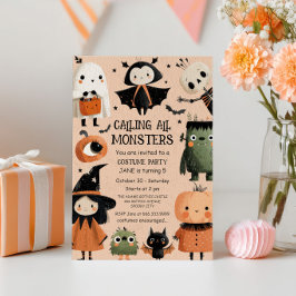 Invitación Monster Mash Whimsical Halloween Birday Party