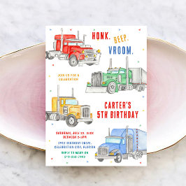 Invitación Monster Truck Bash Boy Birthday Invitation