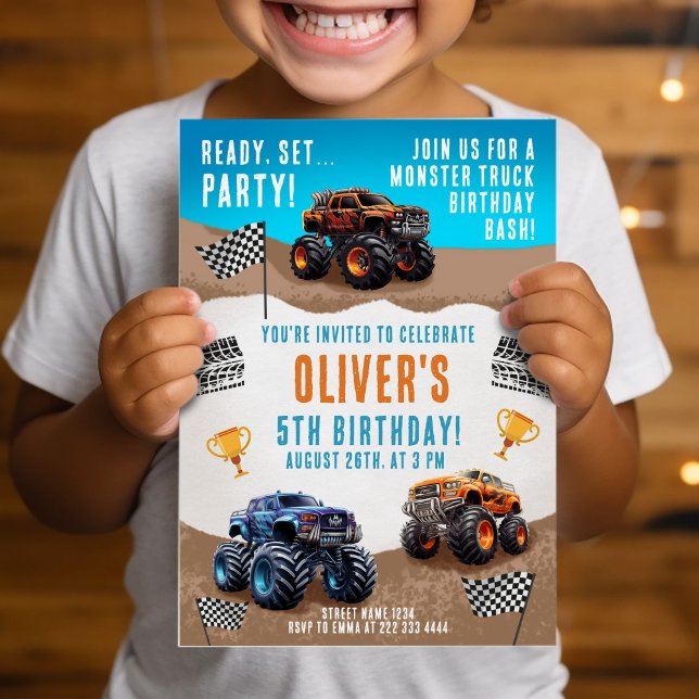 Invitación Monster Truck Birthday Bash (Subido por el creador)