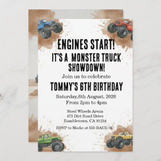 Invitación Monster Truck Birthday Invitation