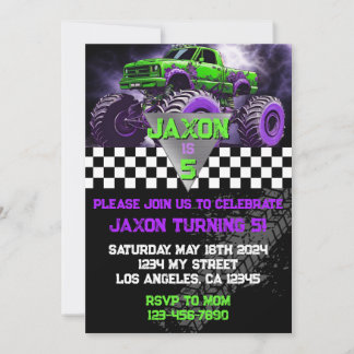 Invitación Monster Truck Birthday Invitation