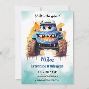 Invitación Monster Truck boy Cumpleaños