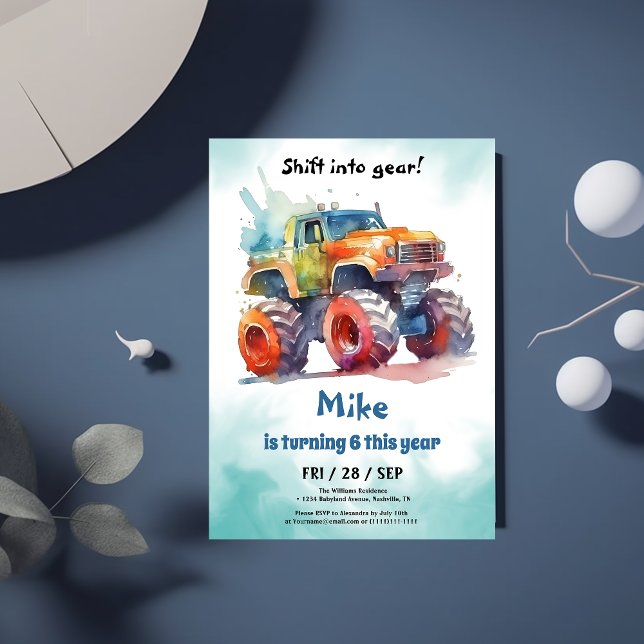Invitación Monster Truck boy Cumpleaños (Subido por el creador)