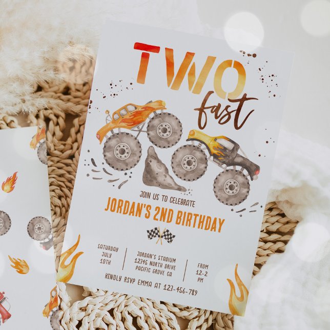 Invitación Monster Truck Boy Dos Fiesta de cumpleaños (Subido por el creador)