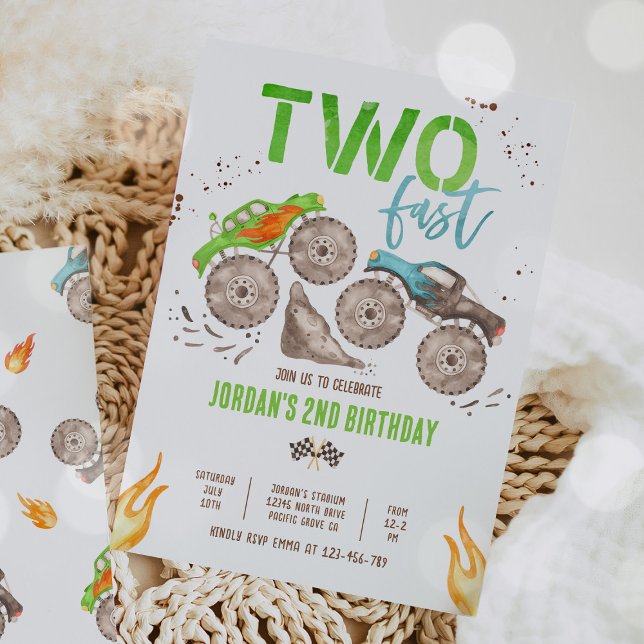 Invitación Monster Truck Boy Dos Fiesta de cumpleaños (Subido por el creador)