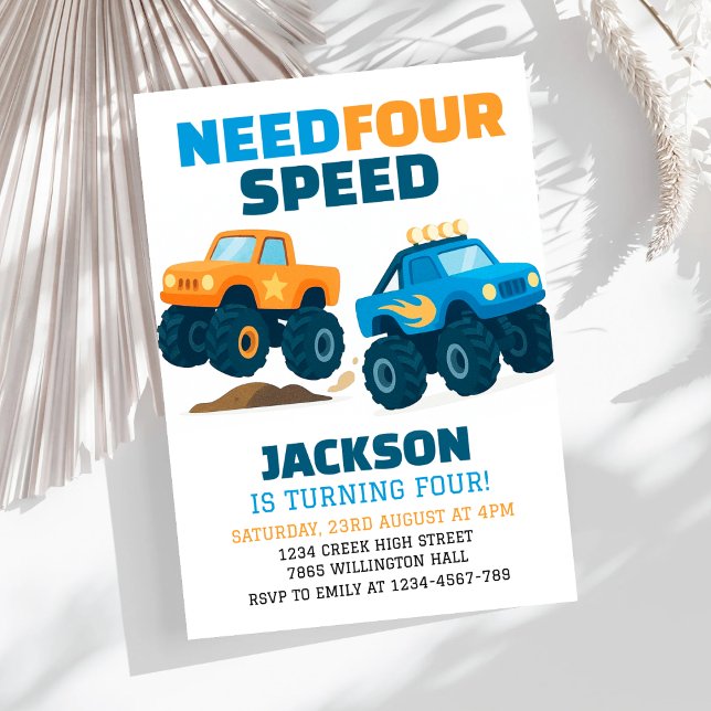 Invitación Monster Truck Necesita Cuatro Velocidades Cuarto C (Subido por el creador)