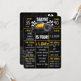 Invitación Monster Truck Rally Birthday Party Milestone Rótul