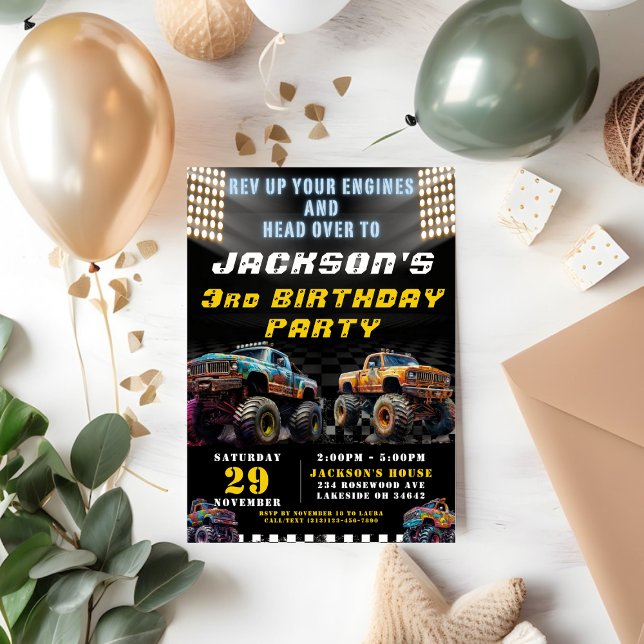Invitación Monster Truck Rally Boys fiesta de cumpleaños (Subido por el creador)