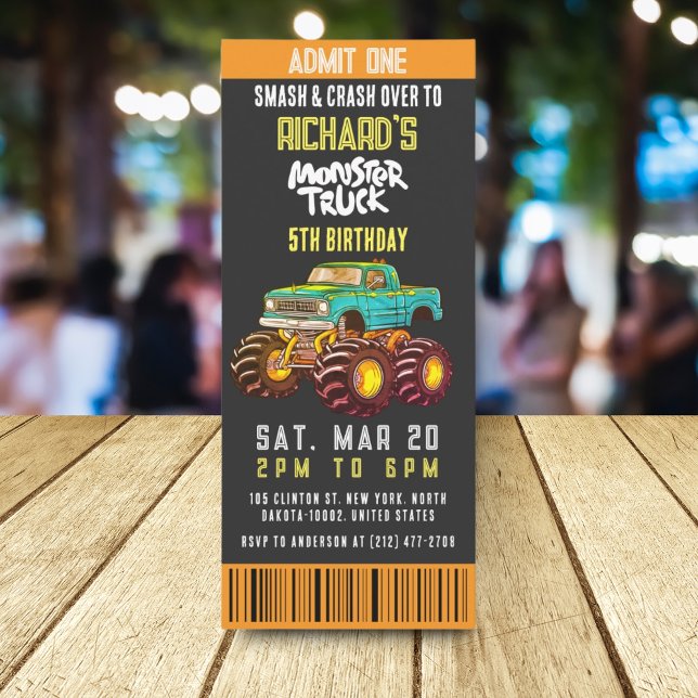 Invitación Monster Truck Smash and Rev Kids Fiesta de cumplea (Subido por el creador)