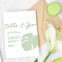 Monstera ・ Boda tropical moderno ・ Hoja verde