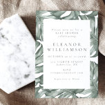 Invitación Monstera Botanera Watercolor Green Baby Shower<br><div class="desc">Invitación de Baby Shower verde a acuarela botánica de la planta de Monstera</div>