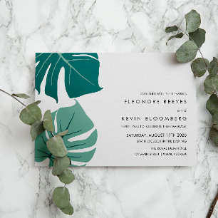 Invitación Monstera   Green   Philodendron leaves Wedding