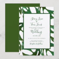 Monstera Hoja Botánica Verde Boda Marrón