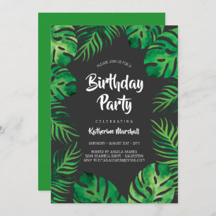 Invitación Monstera Tropical deja fiesta de cumpleaños 2