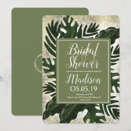 Invitación Monstera Tropical Falso Brindis de Boda Salpicadur