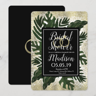Invitación Monstera Tropical Falso Brindis de Boda Salpicadur