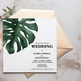 Invitación Monstera Tropical Palm Leaf Square Boda