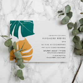 Invitación Monstera | Yellow | Philodendron leaves Wedding