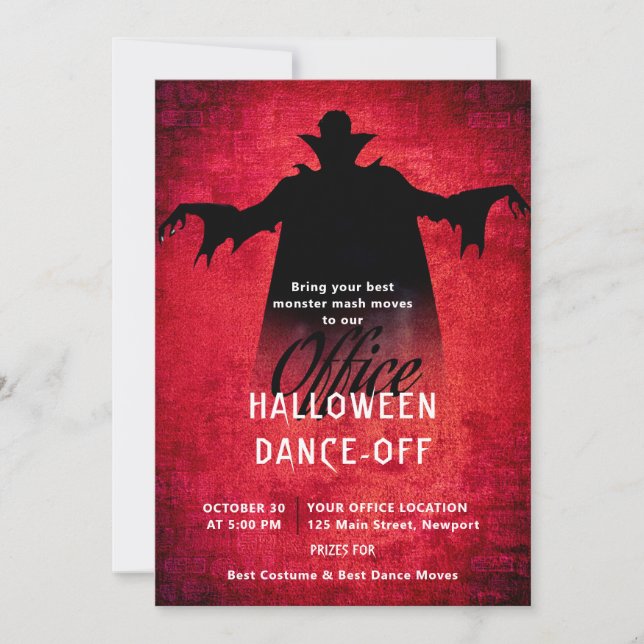 Invitación Monstruo corporativo de Halloween Office Fiesta (Anverso)