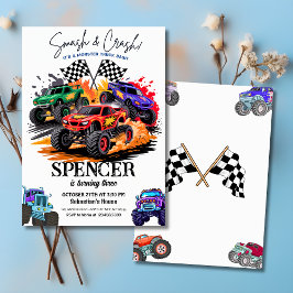 Invitación Monstruo de aplastamiento y choque Camión Bash 3 c