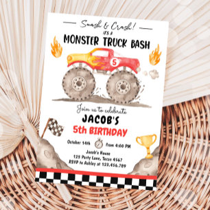 Invitación Monstruo de choque de choque de choque Camión Bash