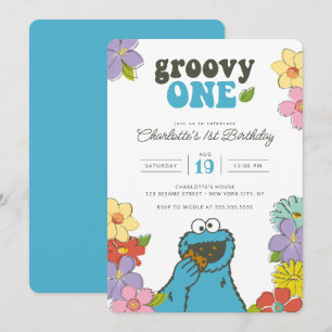 Invitación Monstruo de Cocina de Plaza Sésamo Groovy Un Cum
